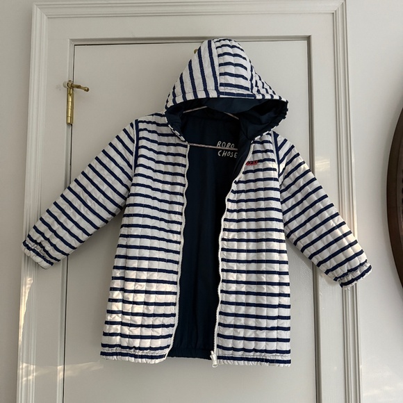 Bobo Choses Reversible Blue and White Striped Jacket Size 6 - Picture 1 of 6